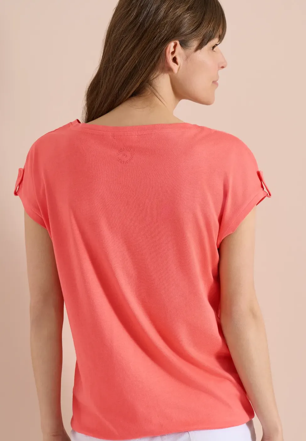 T-Shirt mit Rundhals und Turn-Up-Detail