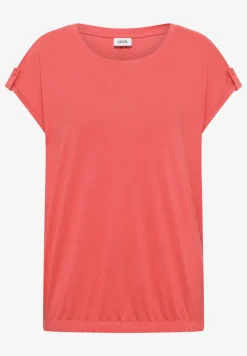 T-Shirt mit Rundhals und Turn-Up-Detail