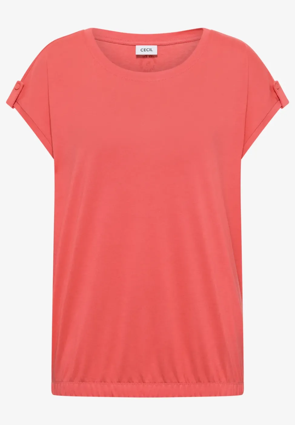 T-Shirt mit Rundhals und Turn-Up-Detail