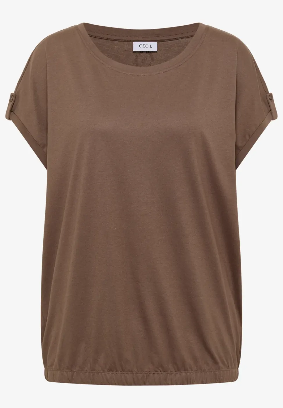 T-Shirt mit Rundhals und Turn-Up-Detail