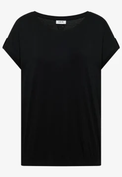 T-Shirt mit Rundhals und Turn-Up-Detail
