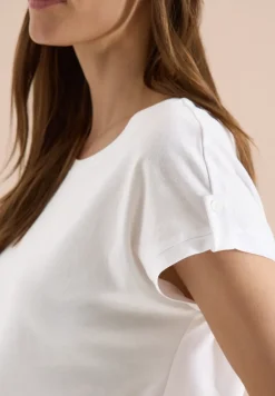 T-Shirt mit Rundhals und Turn-Up-Detail
