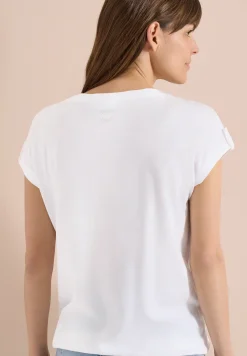 T-Shirt mit Rundhals und Turn-Up-Detail