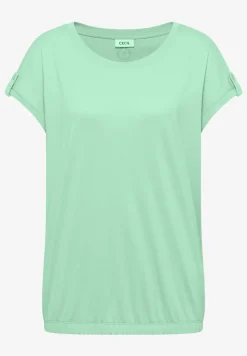 T-Shirt mit Rundhals und Turn-Up-Detail