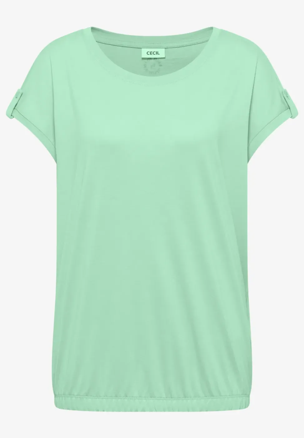 T-Shirt mit Rundhals und Turn-Up-Detail