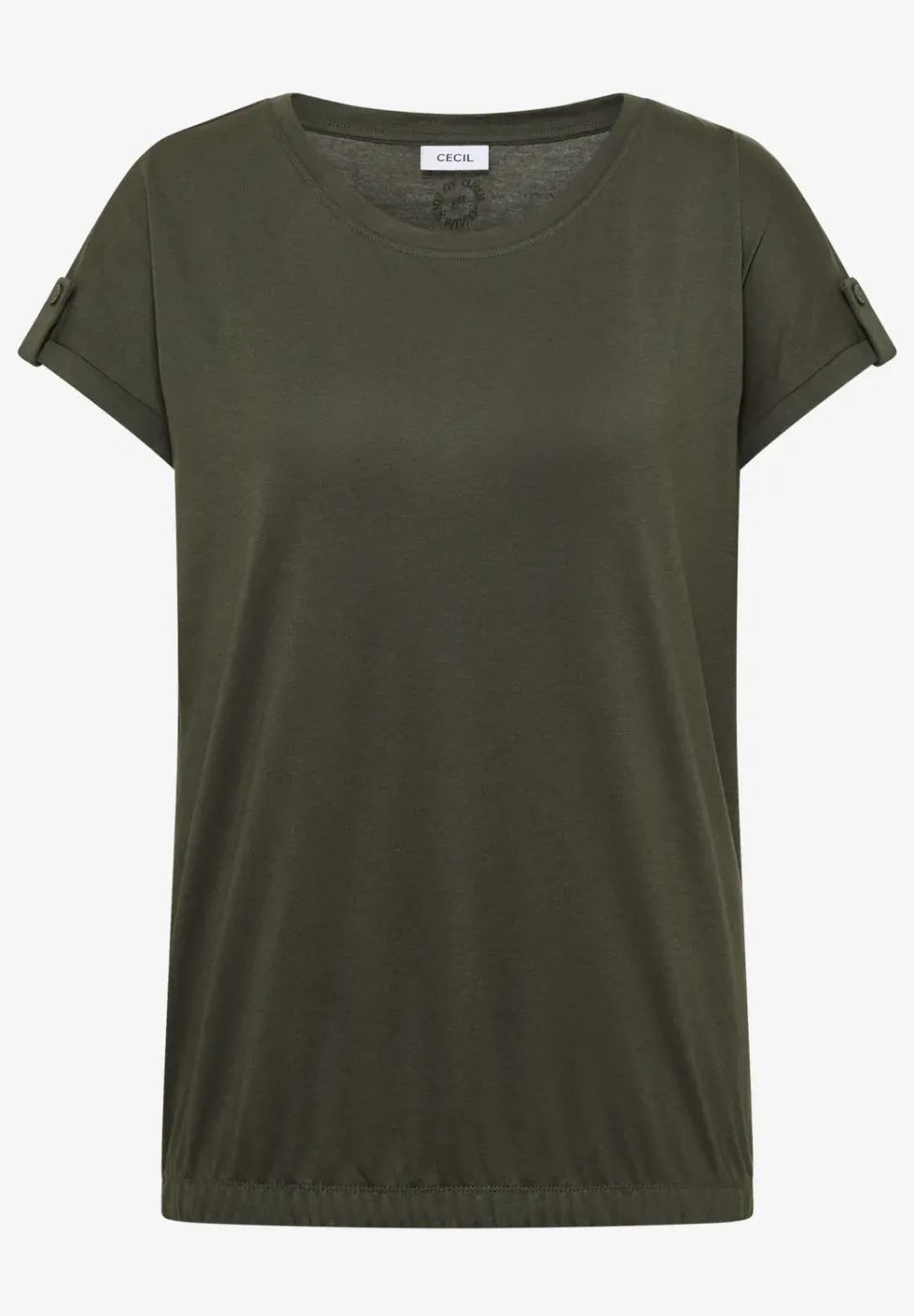 T-Shirt mit Rundhals und Turn-Up-Detail