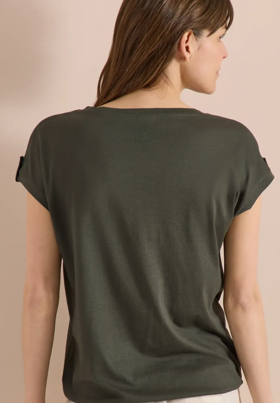 T-Shirt mit Rundhals und Turn-Up-Detail