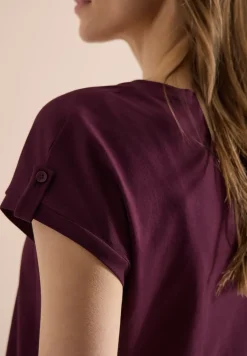 T-Shirt mit Rundhals und Turn-Up-Detail
