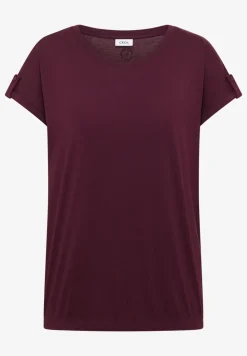 T-Shirt mit Rundhals und Turn-Up-Detail