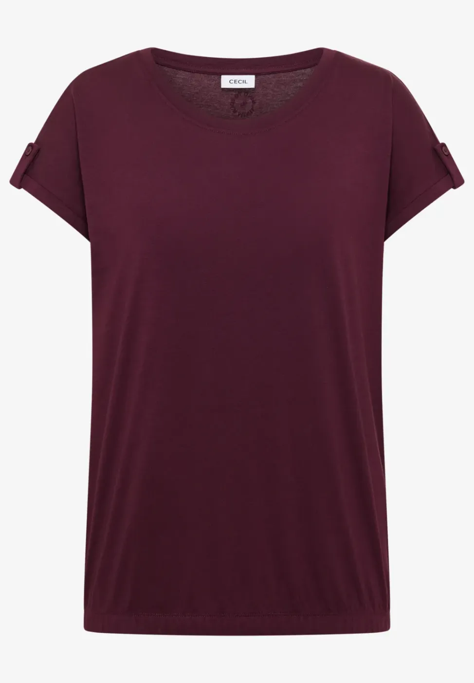 T-Shirt mit Rundhals und Turn-Up-Detail