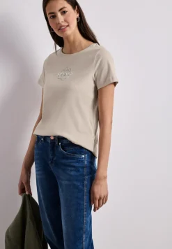 T-Shirt mit Rundhals und Wording Artwork