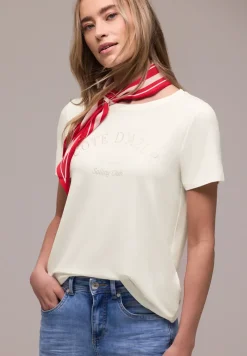 T-Shirt mit Rundhals und Wording