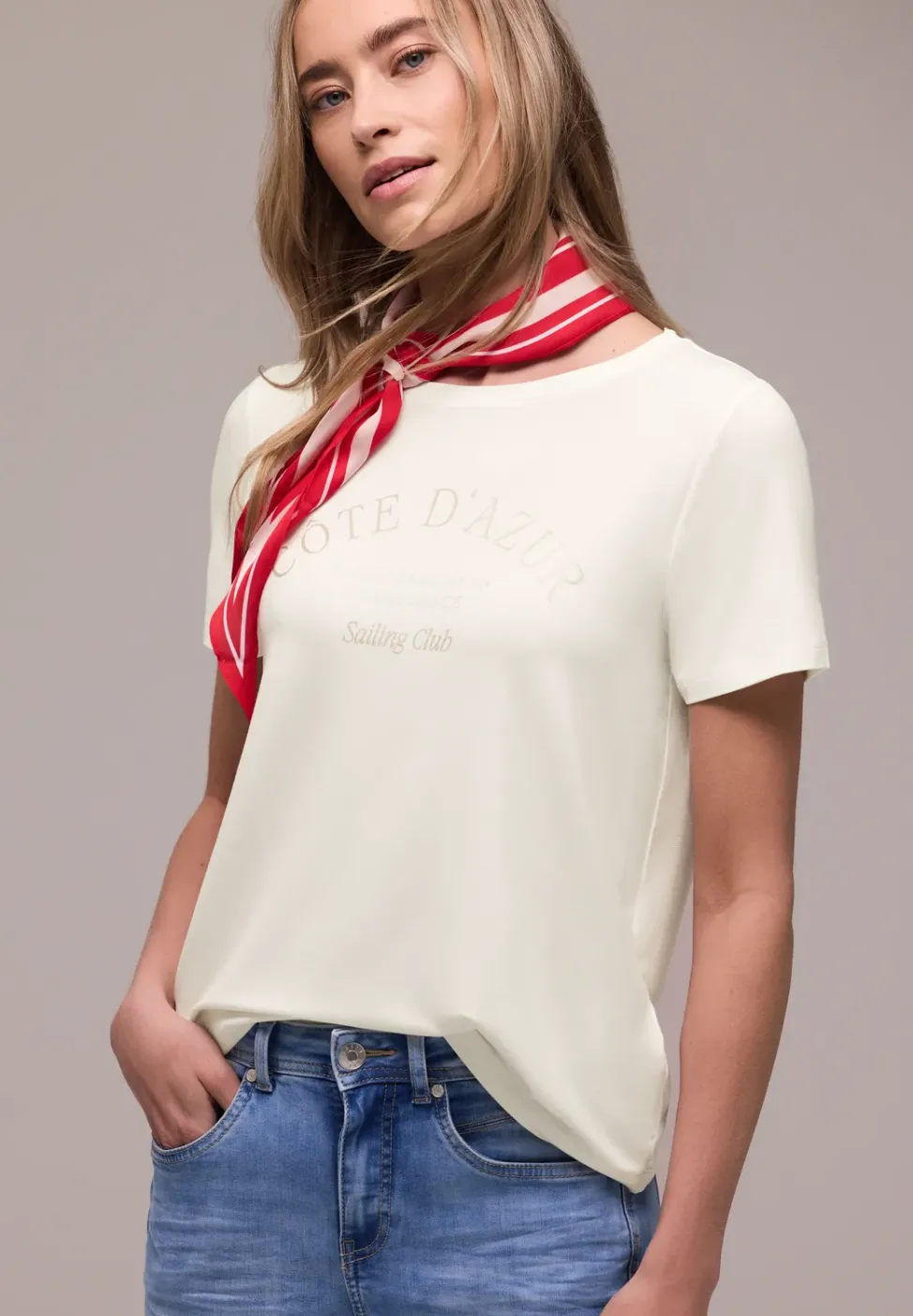 T-Shirt mit Rundhals und Wording