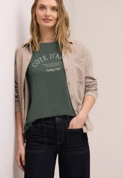 T-Shirt mit Rundhals und Wording