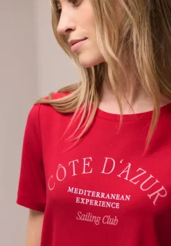 T-Shirt mit Rundhals und Wording
