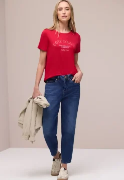 T-Shirt mit Rundhals und Wording