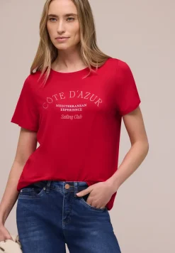 T-Shirt mit Rundhals und Wording