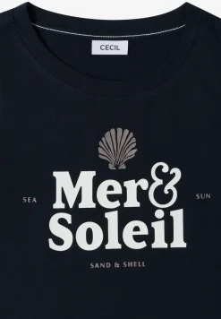 T-Shirt mit Rundhals und Wording