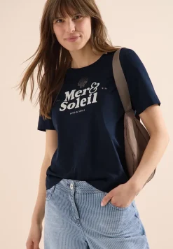 T-Shirt mit Rundhals und Wording