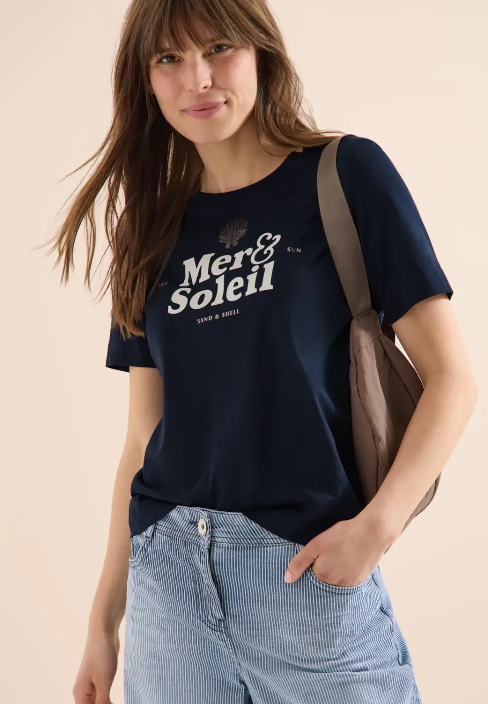 T-Shirt mit Rundhals und Wording