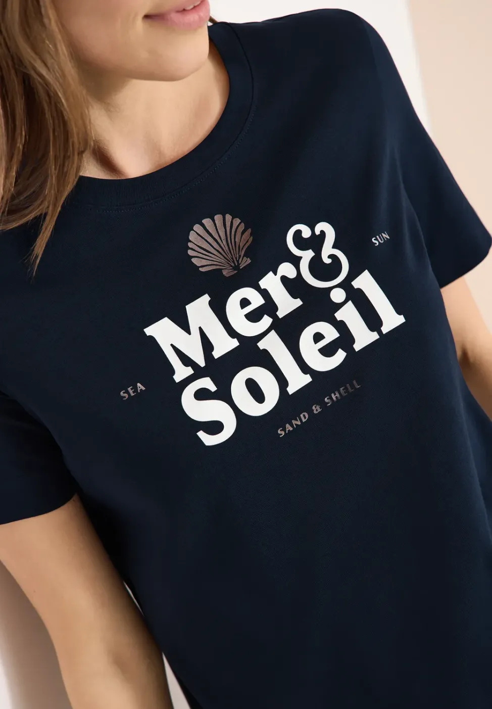 T-Shirt mit Rundhals und Wording