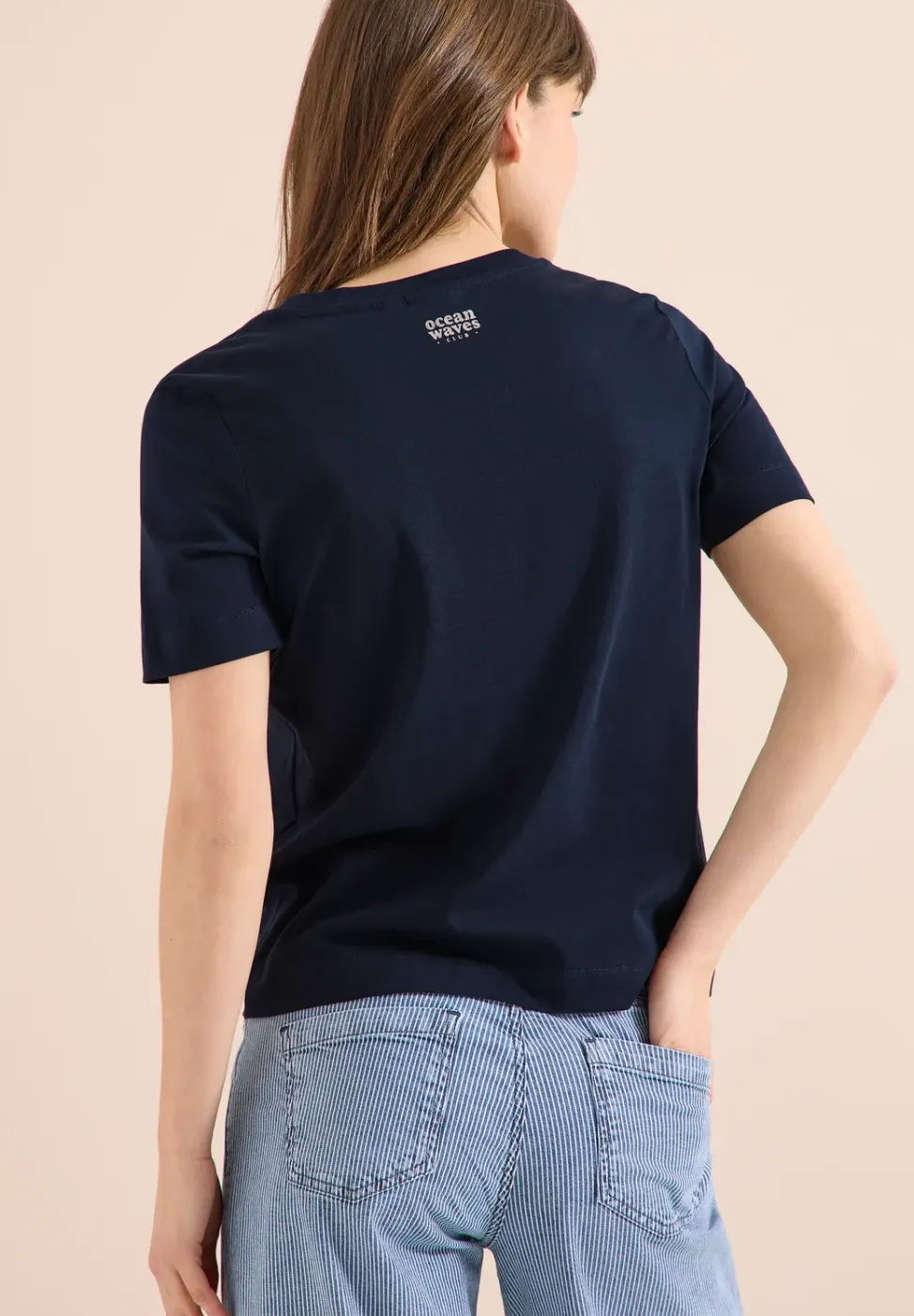 T-Shirt mit Rundhals und Wording