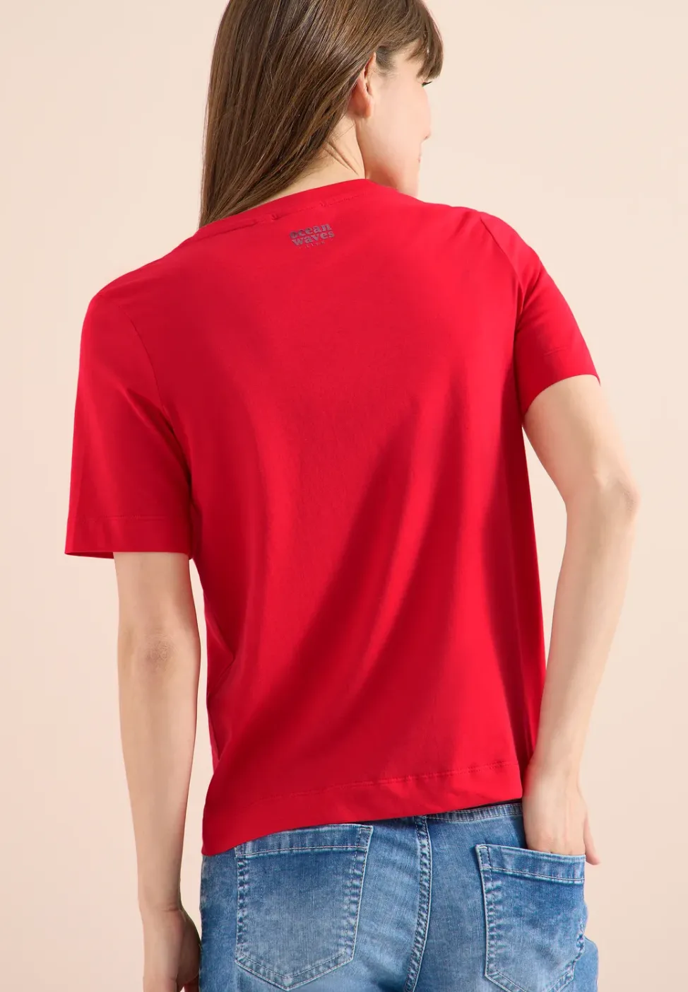 T-Shirt mit Rundhals und Wording