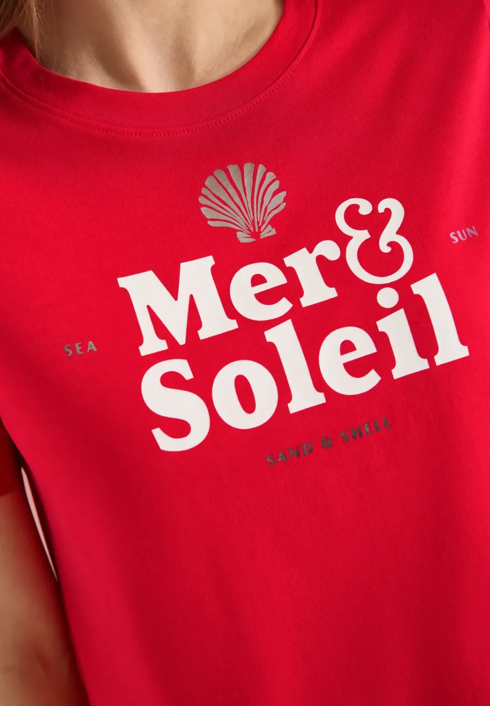 T-Shirt mit Rundhals und Wording