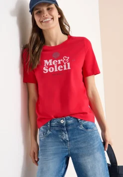 T-Shirt mit Rundhals und Wording