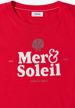 T-Shirt mit Rundhals und Wording