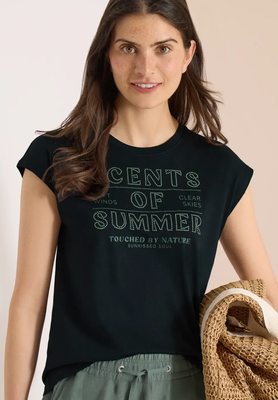 T-Shirt mit Rundhals und Wording Artwork