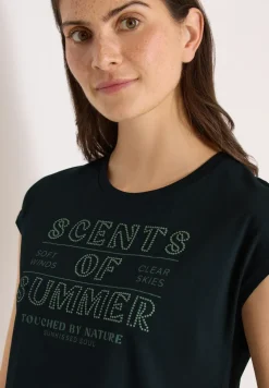 T-Shirt mit Rundhals und Wording Artwork