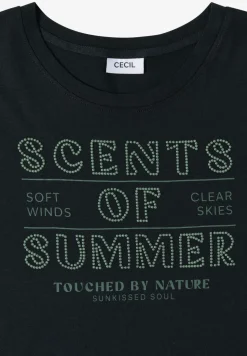 T-Shirt mit Rundhals und Wording Artwork