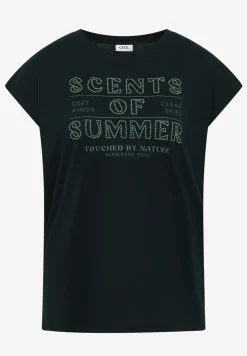 T-Shirt mit Rundhals und Wording Artwork