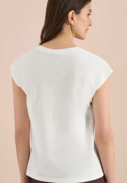 T-Shirt mit Rundhals und Wording Artwork