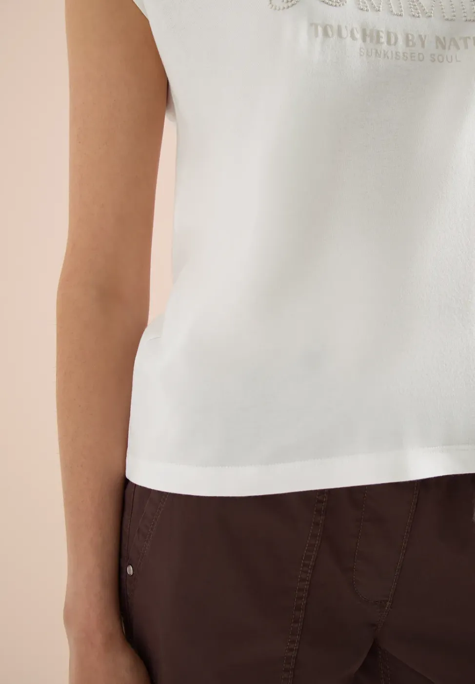 T-Shirt mit Rundhals und Wording Artwork