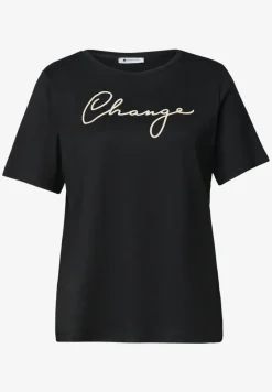 T-Shirt mit Rundhals und Wording Artwork