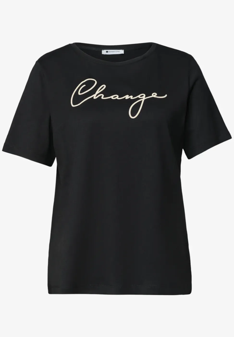 T-Shirt mit Rundhals und Wording Artwork