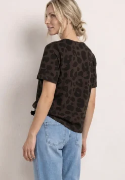 T-Shirt mit Rundhals und Zebra-Print