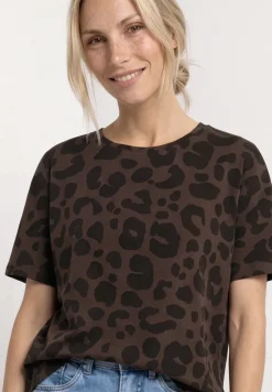 T-Shirt mit Rundhals und Zebra-Print