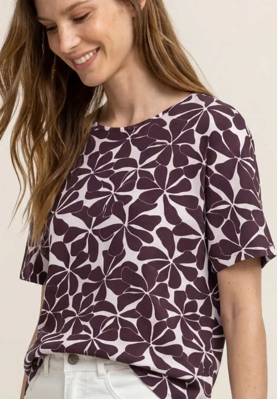 T-Shirt mit Rundhals und Zebra-Print