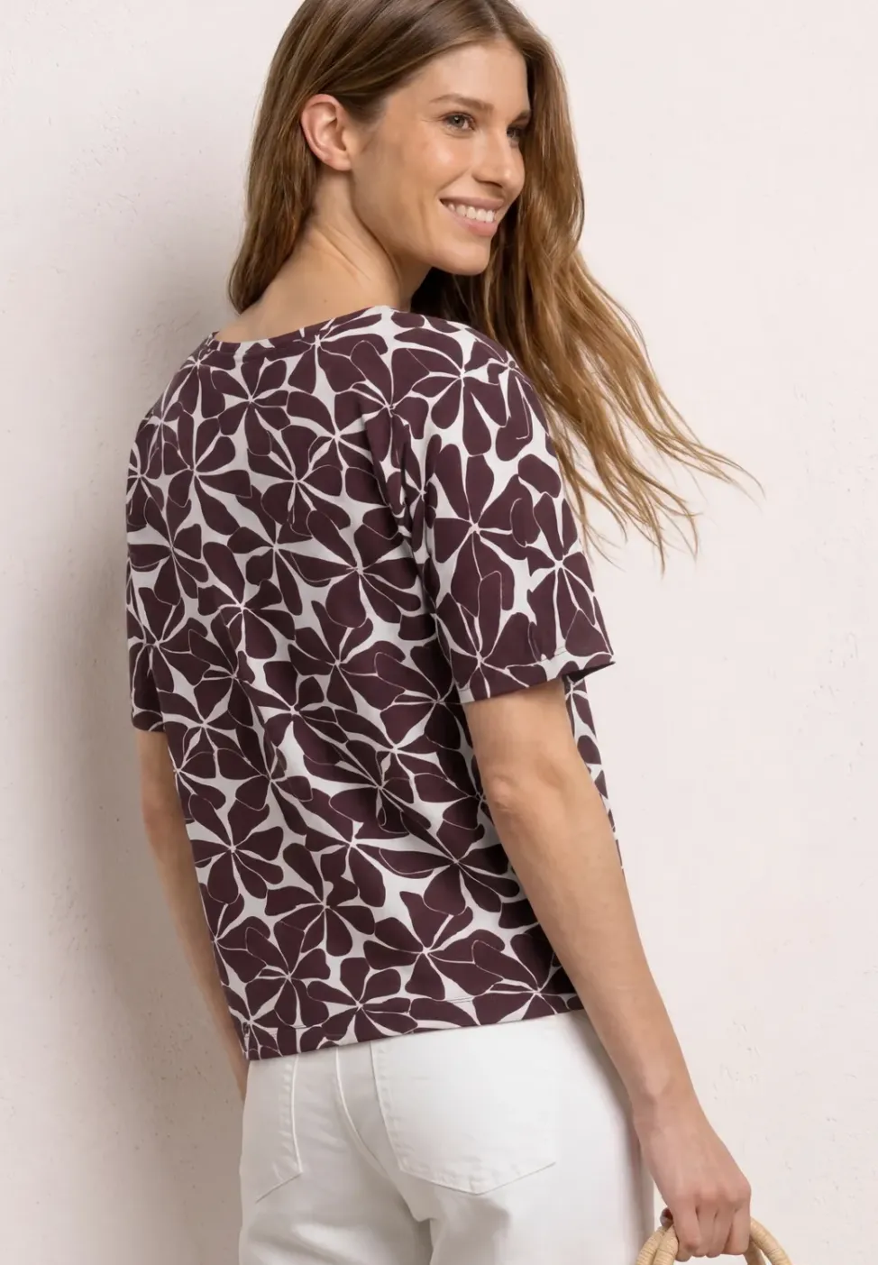 T-Shirt mit Rundhals und Zebra-Print
