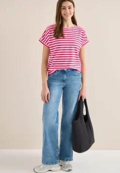 T-Shirt mit Streifen und Struktur