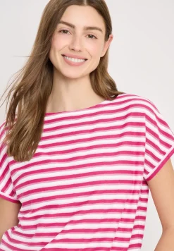T-Shirt mit Streifen und Struktur