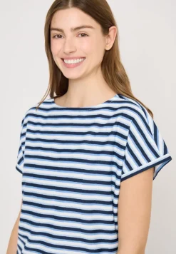 T-Shirt mit Streifen und Struktur
