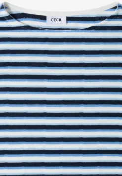 T-Shirt mit Streifen und Struktur
