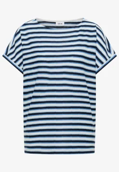 T-Shirt mit Streifen und Struktur