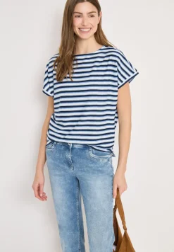 T-Shirt mit Streifen und Struktur