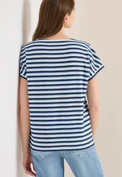 T-Shirt mit Streifen und Struktur