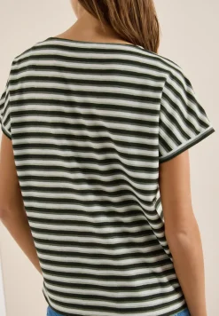 T-Shirt mit Streifen und Struktur